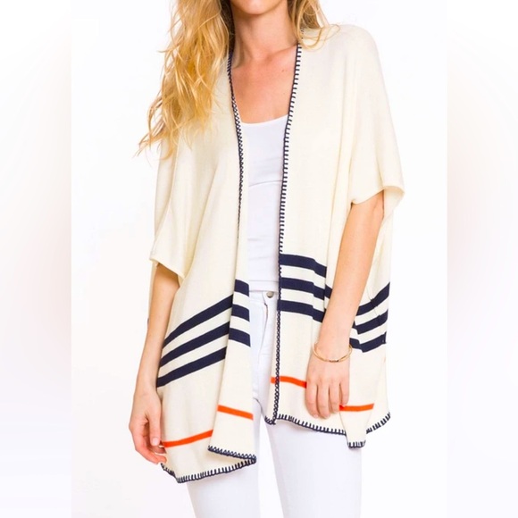 Margaret O’Leary Oversized Blanket Stitch Poncho, size 1 (small) - Picture 1 of 7